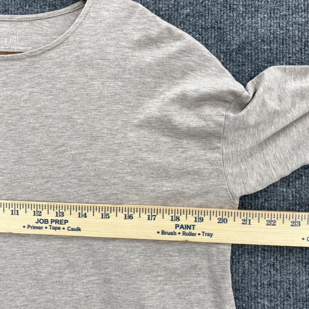 J.Jill Long Sleeve Tee Womens Small Beige Luxe Supima Cotton Granola Minimalist - Picture 4 of 8